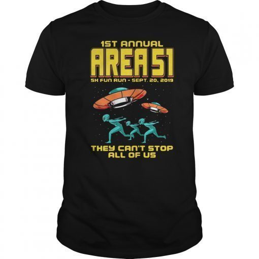 Annual Area 51 5K Fun Run Alien Raid Gift Tee Shirt