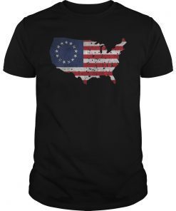 Betsy Ross USA Flag Apparel USA Shape Revolutionary War T-Shirt