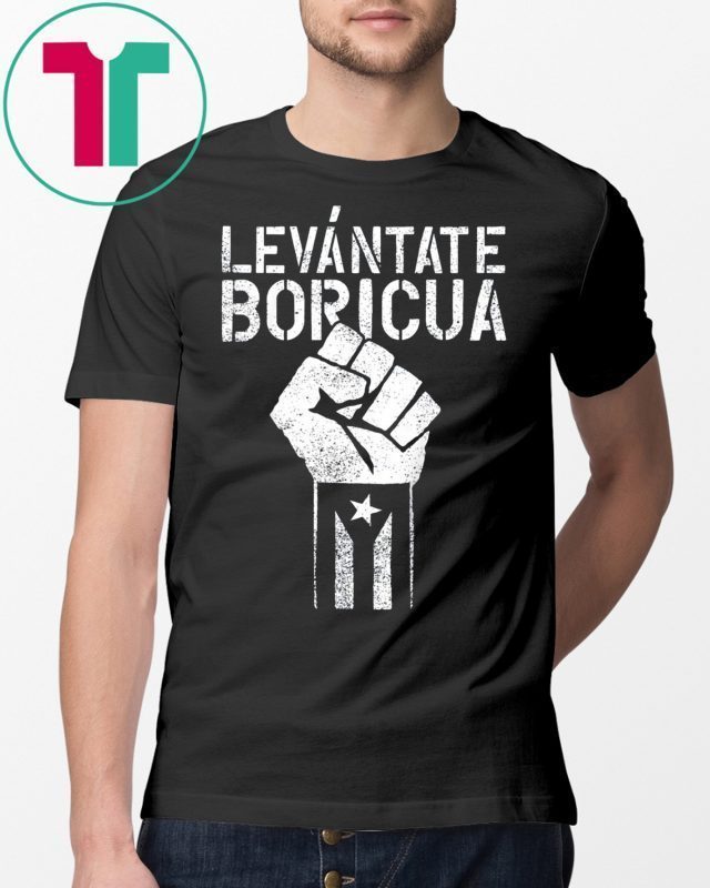 Black Puerto Rico Flag Shirt Boricua Resiste Levantate Boricua