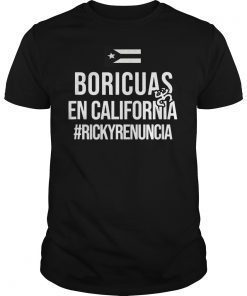 Boricuas en California Ricky Renuncia Bandera Negra T-Shirt