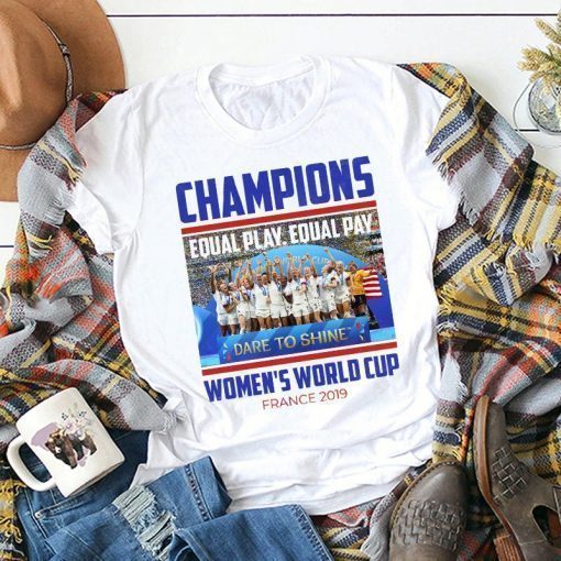 Champions USA Women's World Cup France 2019 Winners T-Shirt, USWNT United States Women's National Team Celebration, 4th Time World Cup Shirt