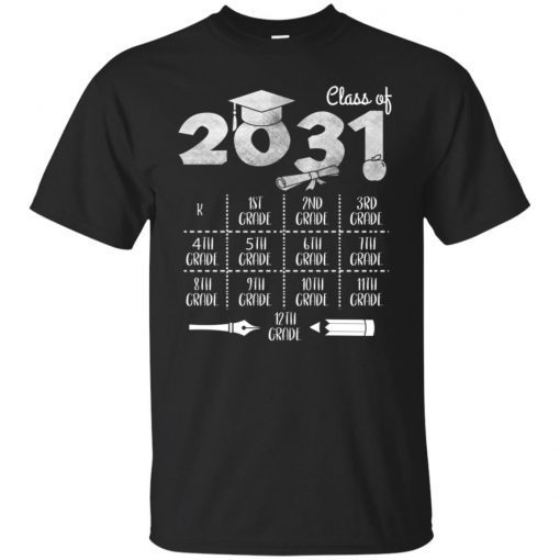 Class Of 2031 Back To School With Space For Check Marks shirt