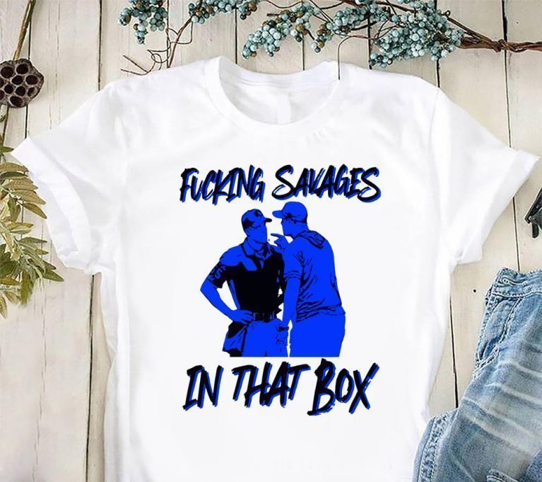 Fucking savages in that box aaron boone new york baseball shirt