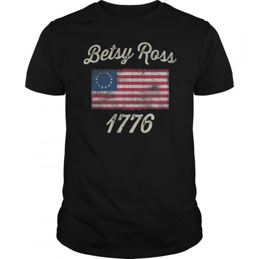 God Bless America Betsy Ross Flag 1776 Vintage T-Shirt