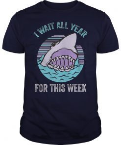 I Wait All Year For This Week Funny Sharks Lovers Gift Premium T-Shirts