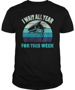 I Wait All Year For This Week Shirts Funny Shark T-shirt T-Shirt