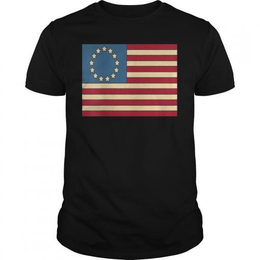 July 4th Shirt 13 Star American Flag Betsy Ross T-Shirt