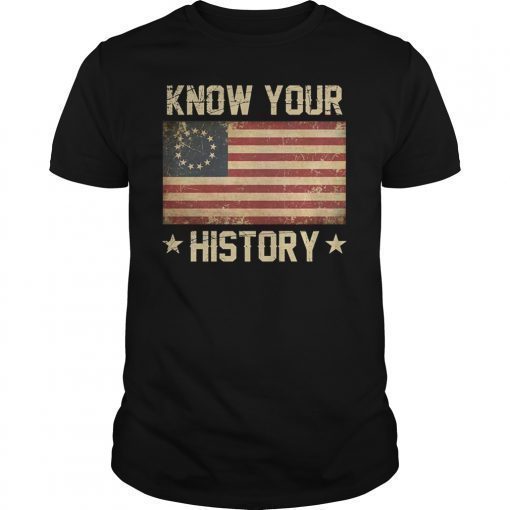 Know Your History Betsy Ross Vintage American Flag T-Shirt