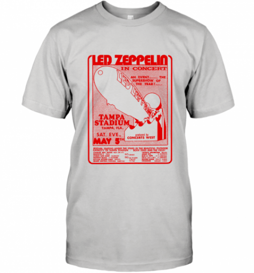 Led Zeppelin 1973 Tour Concert Tampa Stadium T-Shirt