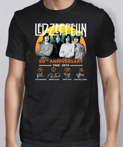 Led Zeppelin 50th Anniversary 1968 2018 Signatures Shirt