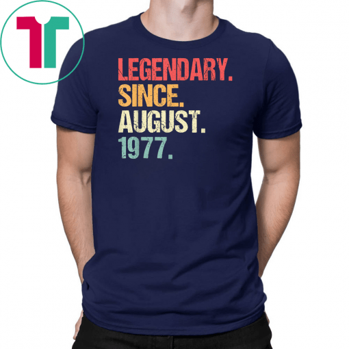 Legendary August 1977 Tee Shirt 42nd Birthday Gift Decorations