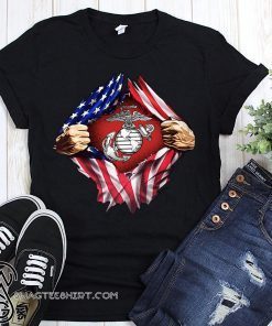 Marine corps inside american flag shirt