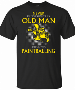 Mens Never Underestimate An Old Man Who Loves Paintballing T-Shirt