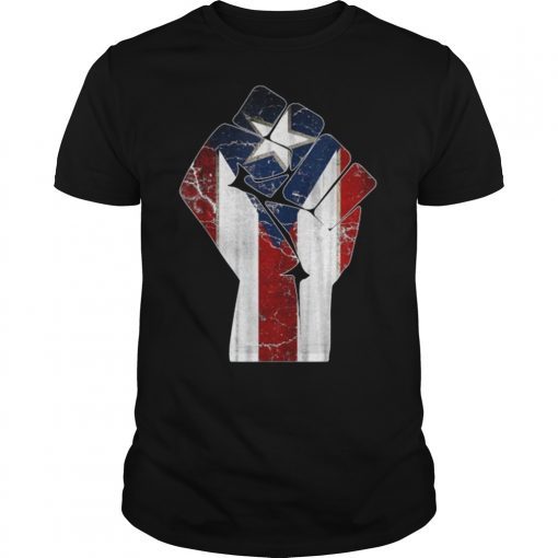 Puerto Rico Resiste Boricua Flag TShirt Fist T-Shirt