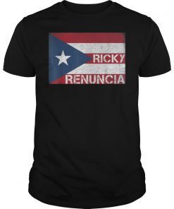 Ricky Renuncia Bandera Negra Puerto Rico Boricua Flag Shirt