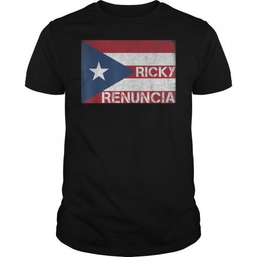 Ricky Renuncia Bandera Negra Puerto Rico Boricua Flag Shirt