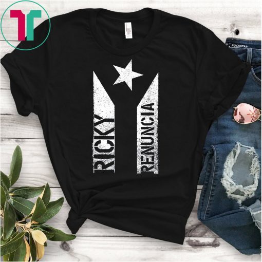 Ricky Renuncia Bandera Negra Puerto Rico Top Tee Shirt