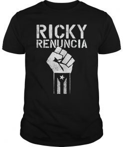 Ricky Renuncia Bandera Negra Puerto Rico Top T-Shirts