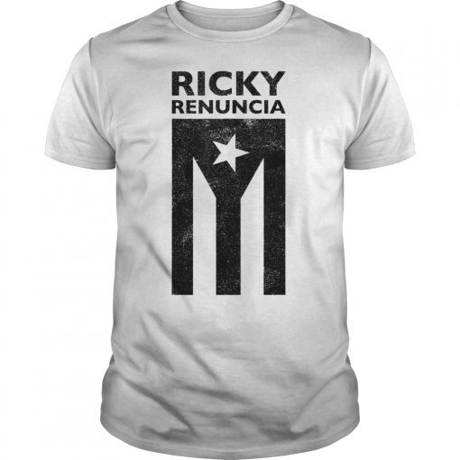 Ricky Renuncia Bandera Negra Puerto Tee shirt