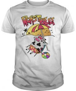 Roast Beef T-Shirt Things Roastbeef Real Fans Cow on Beach