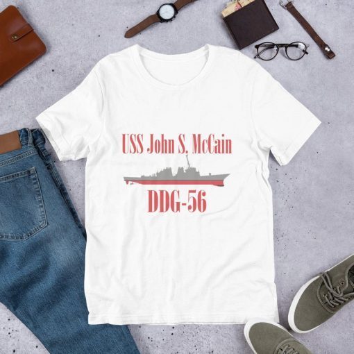 Short-Sleeve Unisex T-Shirt USS John S. McCain (DDG-56)-navy enthusiasts-A gift for your husband, father ,friend, teacher-patriotic t-shirt