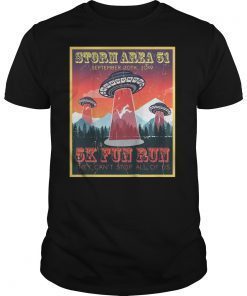 Storm Area 51 They Can't Stop All of Us Alien UFO Graphic T-Shirt