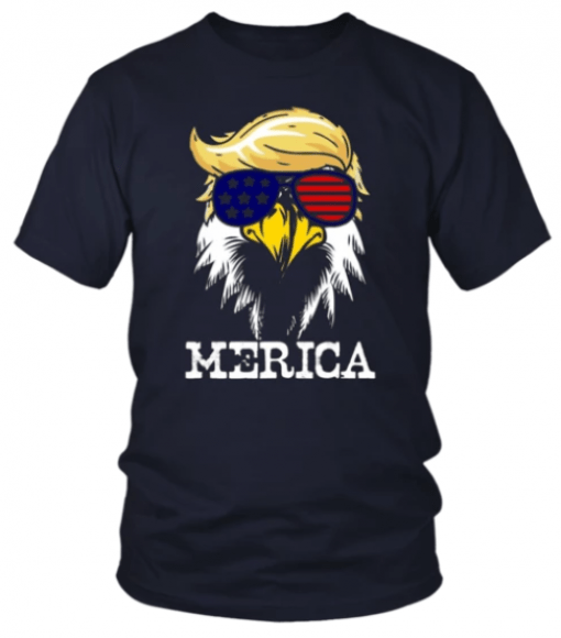 USA-4TH OF JULY EAGLE IN TRUMP HAIR SHIRT FOR INDEPENDENCE DAY