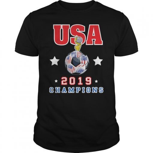 USA Women Soccer World Champions 2019 4 Stars Shirt Golden Cup T-Shirt