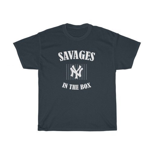 Yankees Savages In The Box Fan Tee - New York Yankees - Unisex Cotton Tee