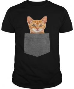 cat in pocket t shirt