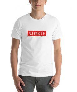 savages in the box T-Shirt Red Box White Letters, Box Logo Style shirt