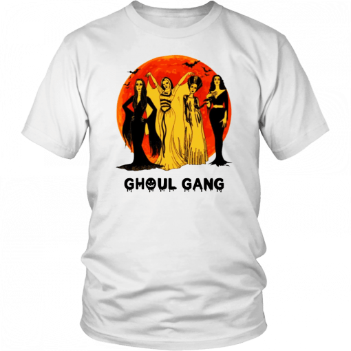 Elvira, Morticia, Lily, Bride Ghoul Gang Halloween Mens Womens Tee Shirt