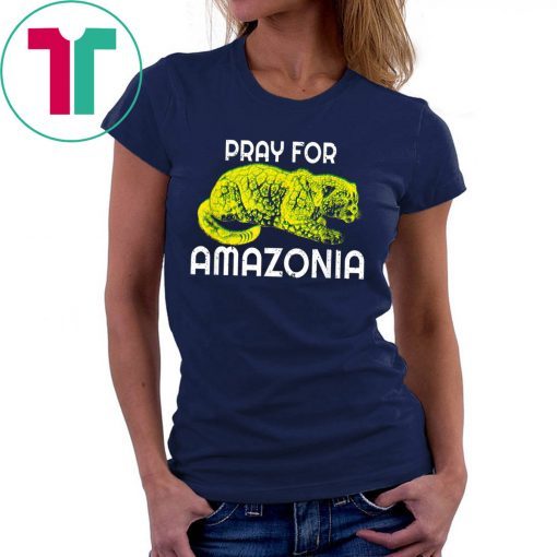 Pray For Amazonia Jaguar Ghost of Brazilian Rainforest Tee Shirt