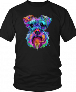 Schnauzer art splash Mens Womens T-Shirt