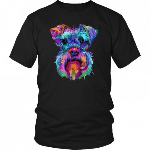 Schnauzer art splash Mens Womens T-Shirt