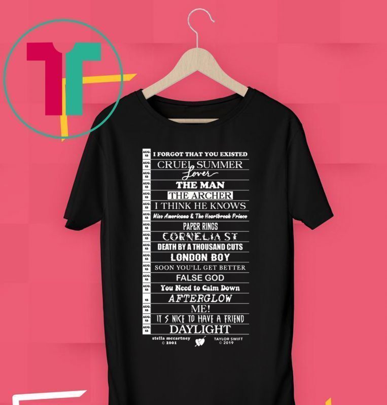 Stella Taylor Swift Black Tee With Tracklist Classic T-Shirt