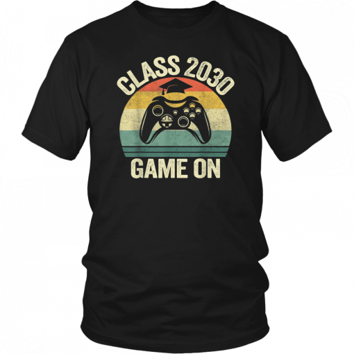 2nd Second Grade Class Of 2030 Game On Gamer, Grow With Me T-Shirt