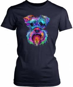 Schnauzer art splash Mens Womens T-Shirt