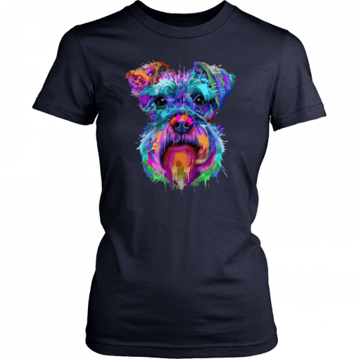 Schnauzer art splash Mens Womens T-Shirt