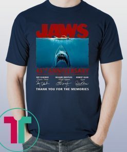 45th Years Of Jaws Anniversary Shark Shirt for Mens Womens Kids