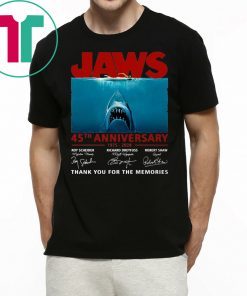 45th Years Of Jaws Anniversary Shark Shirt for Mens Womens Kids