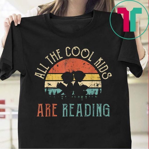 All the Cool Kids Are Reading Book Vintage Reto Sunset T-Shirt