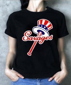 New York Yankees Top Hat Emblem Savages T-Shirt For Mens Womens Kids