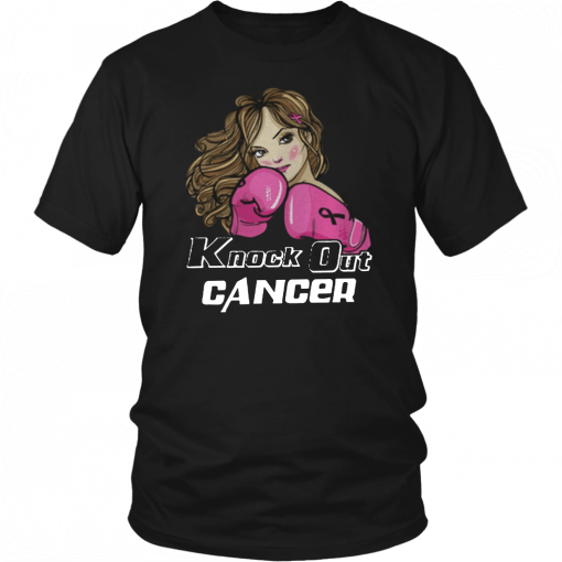 Awesome Girl Boxing knock out cancer T-Shirt