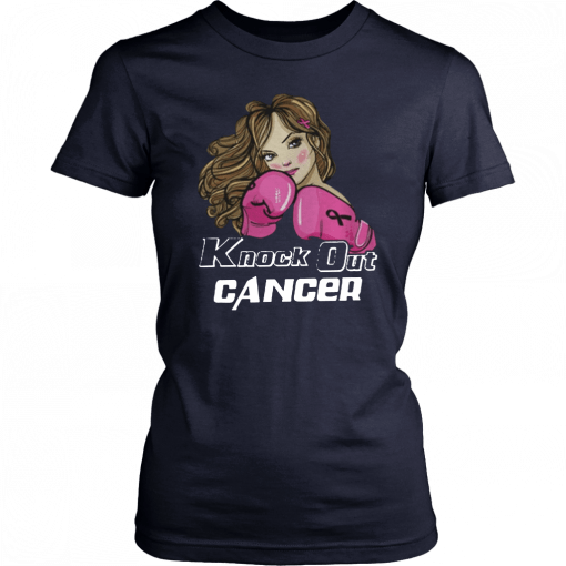 Awesome Girl Boxing knock out cancer T-Shirt