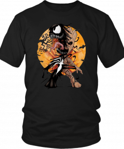 Baby Groot Venom Moon Halloween Tee Shirt