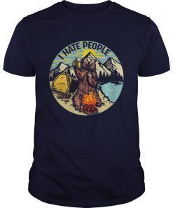 Bear camping I hate people shirts