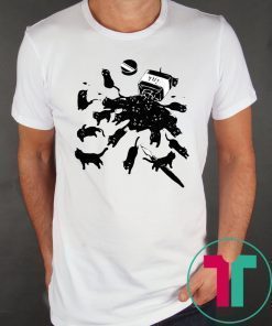 Black cat ink tee shirt