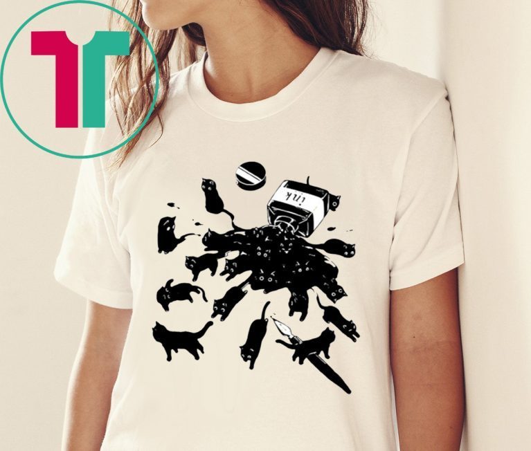 Black cat ink tee shirt