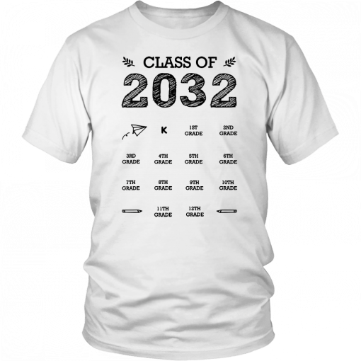 Class of 2032 grow with me with space for check marks 2019 T-Shirt